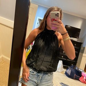 ALICE AND OLIVIA. High neck tie top